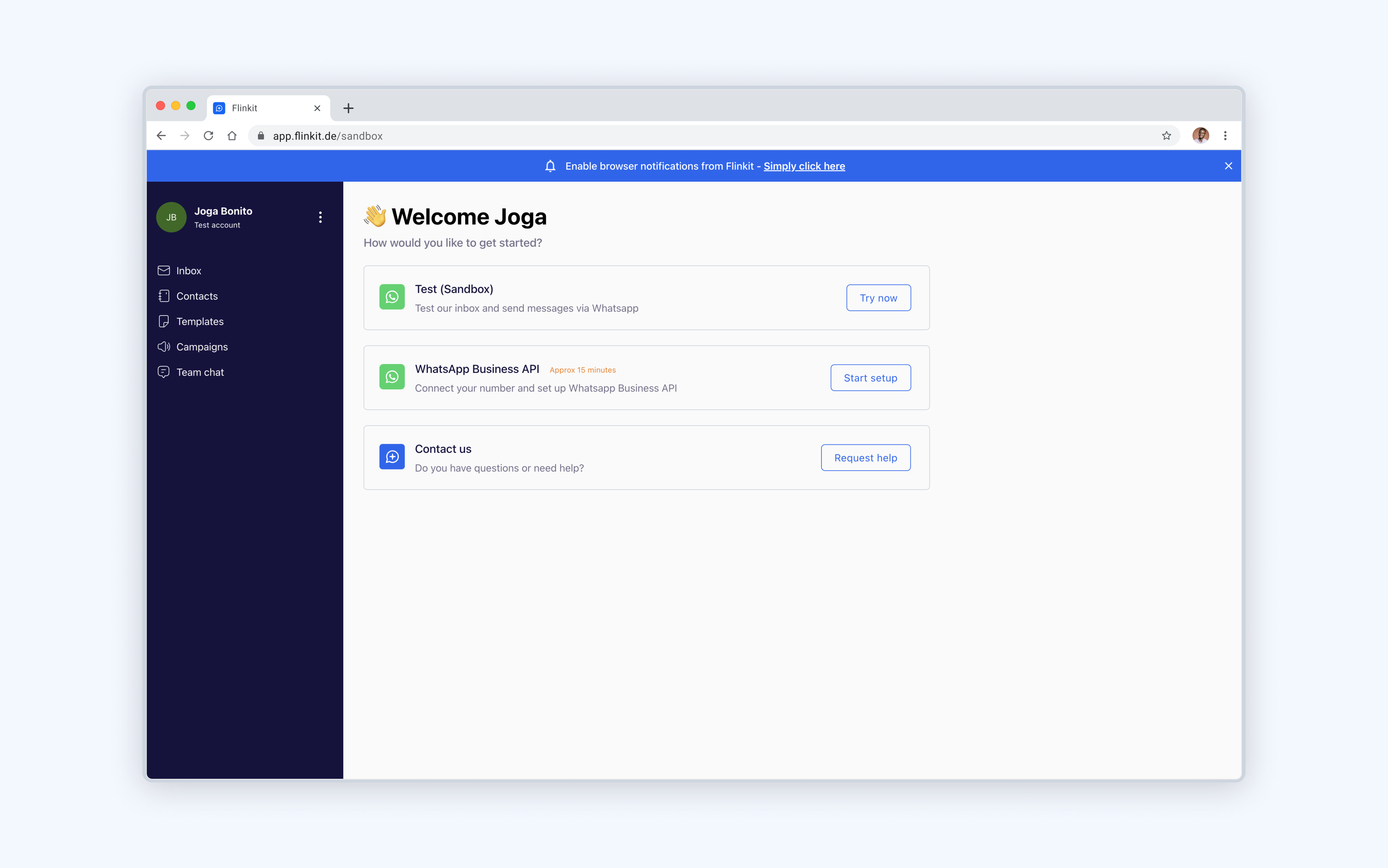 Flinkit sandbox