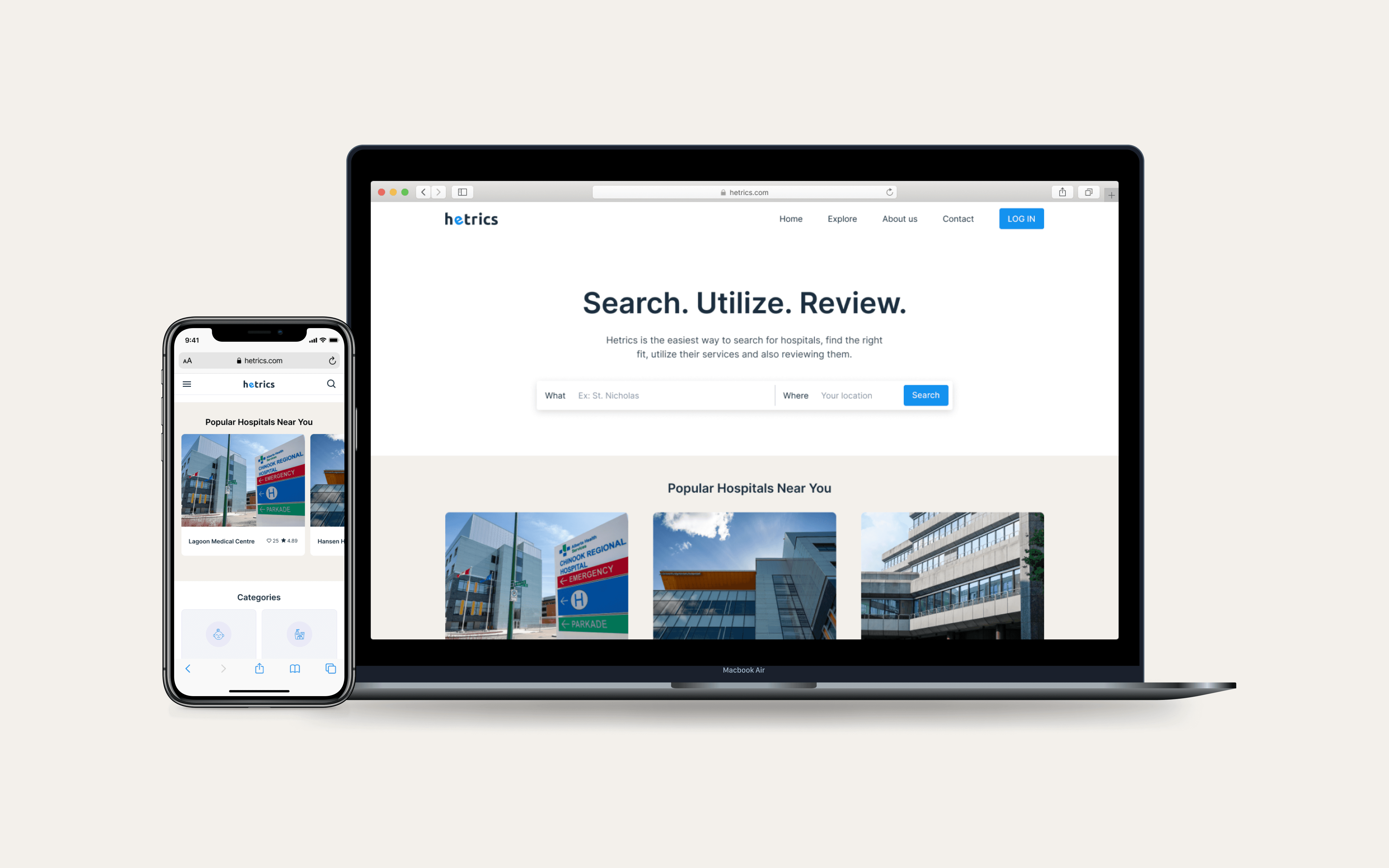 Hetrics healthcare search platform