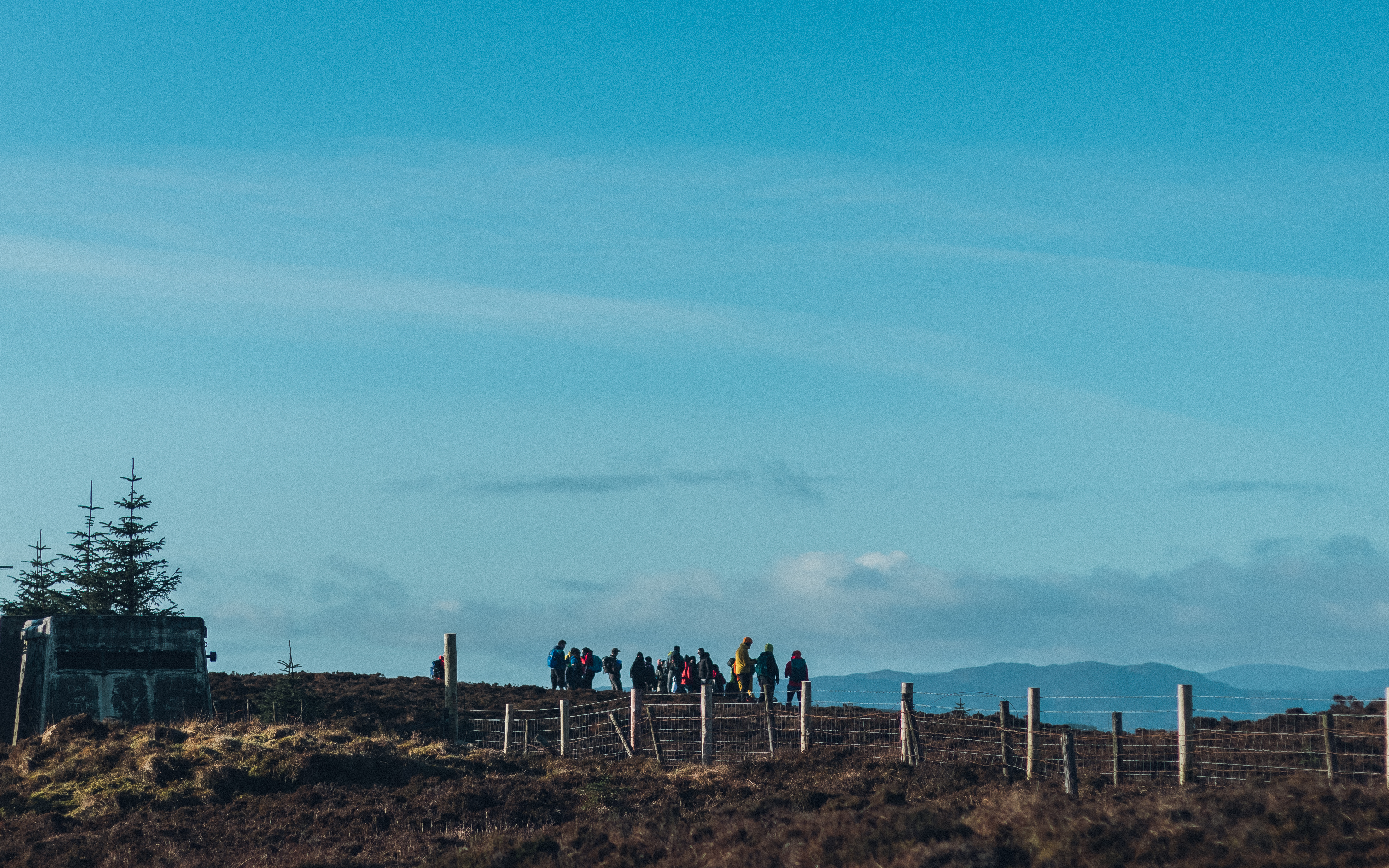 Adventurers on a hiking trail